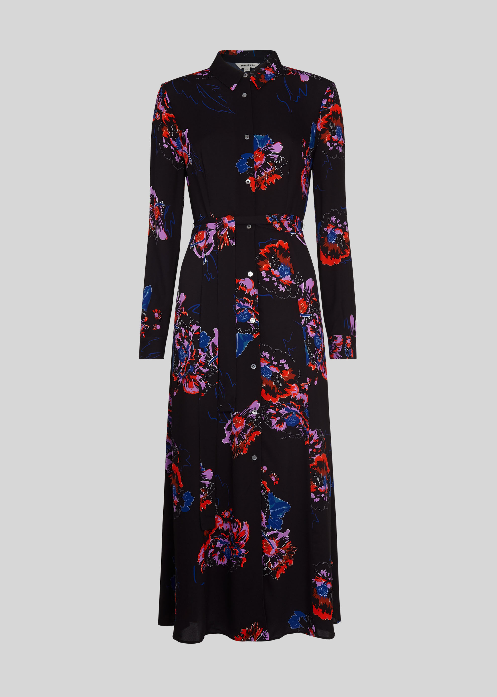 Black Multi Freya Print Shirt Dress WHISTLES