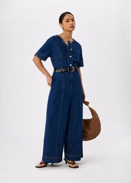Petite Button Down Jumpsuit