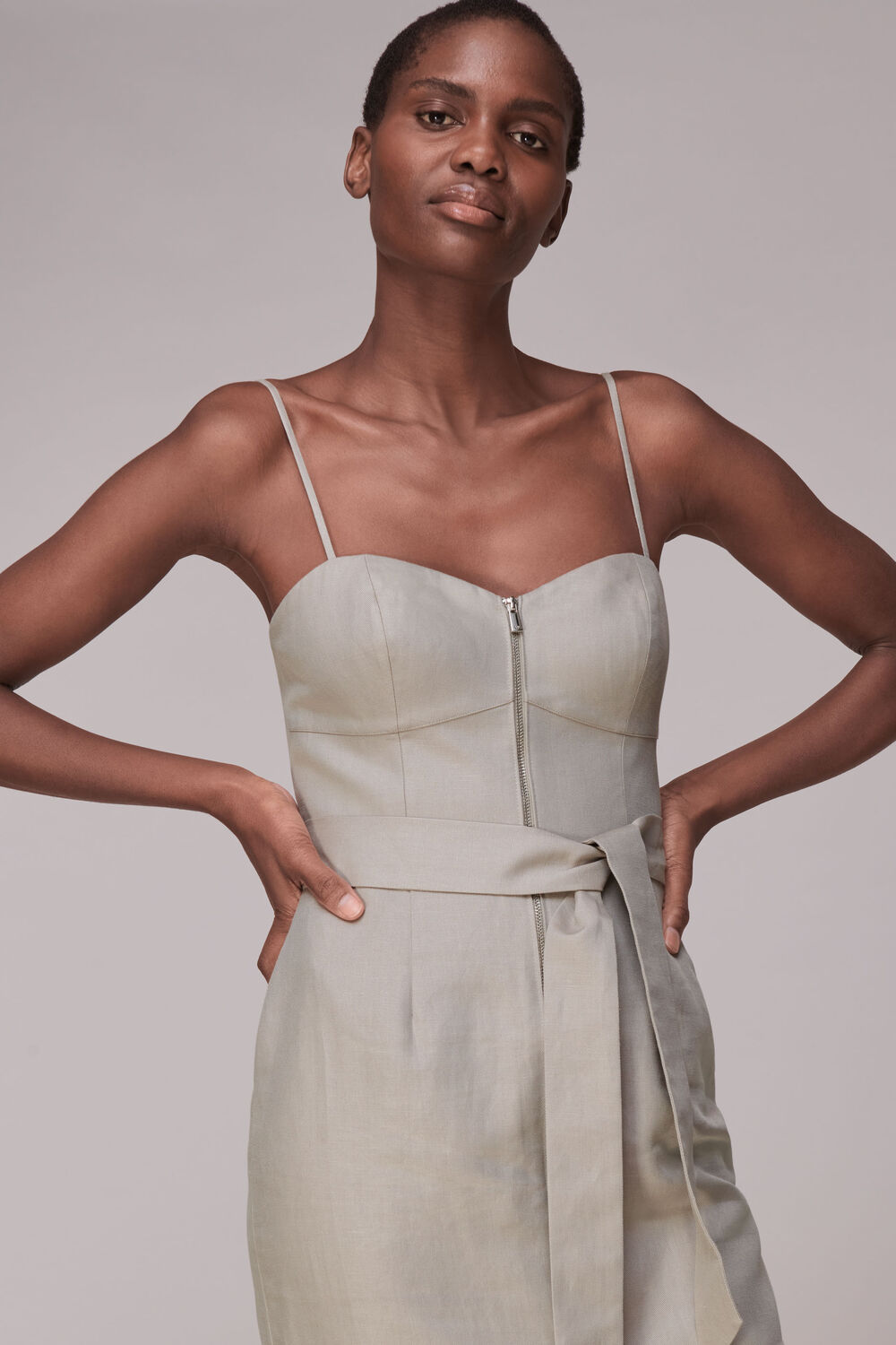 Zip Front Cami Dress