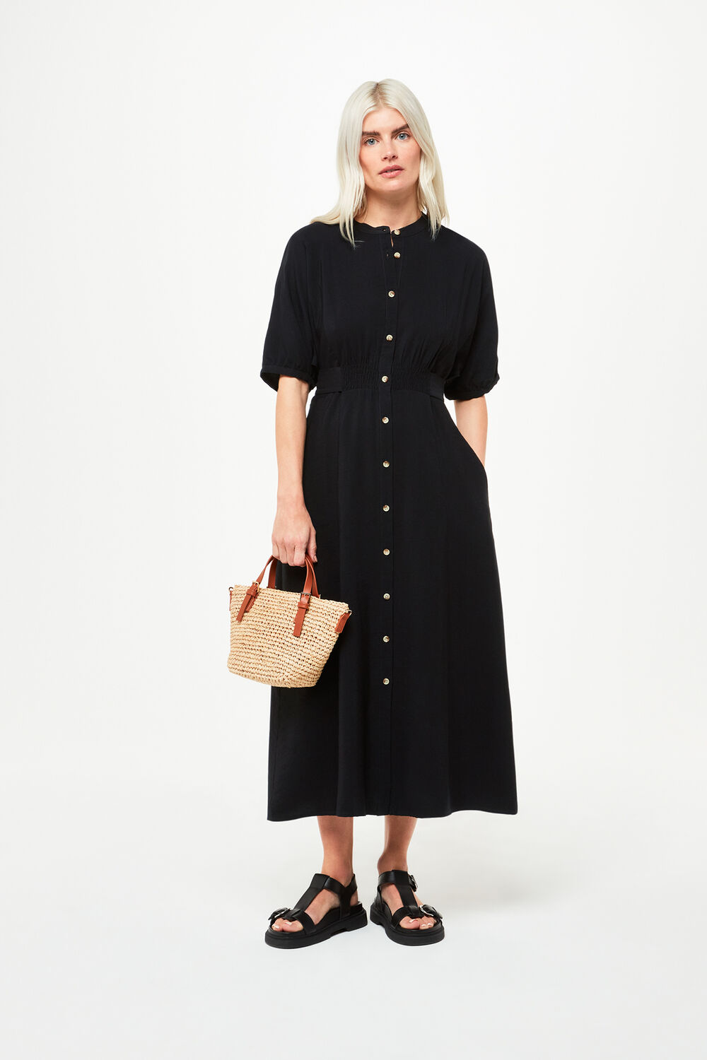 Black Petite Amber Midi Dress