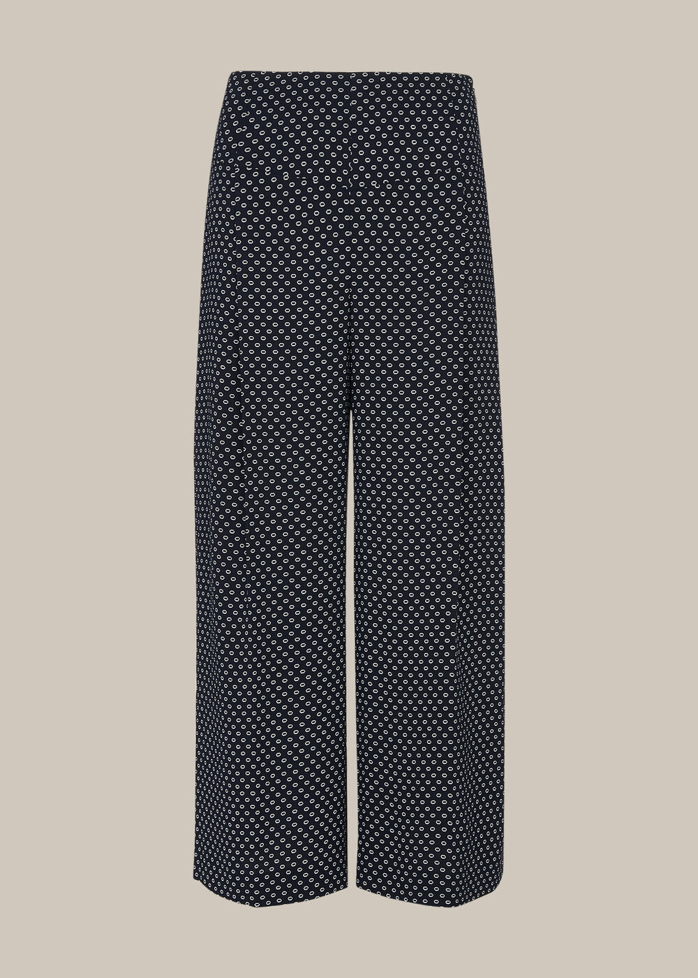 Circle Spot Crepe Trouser Navy/Multi