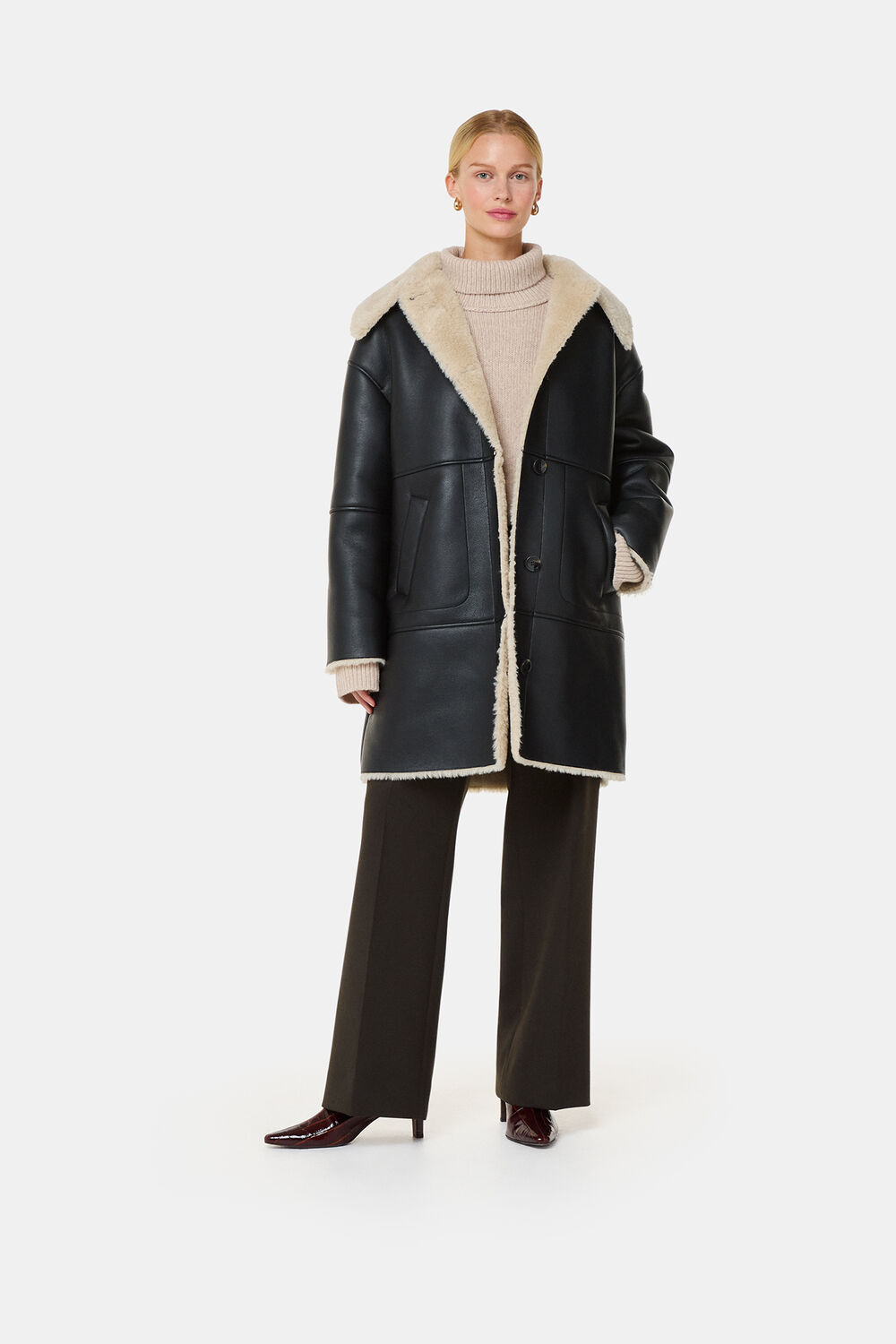Black Luella Faux Fur Coat