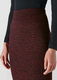 Animal Jacquard Tube Skirt Burgundy