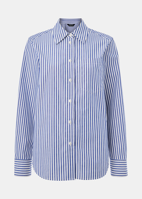 Blue Relaxed Fit Stripe Shirt