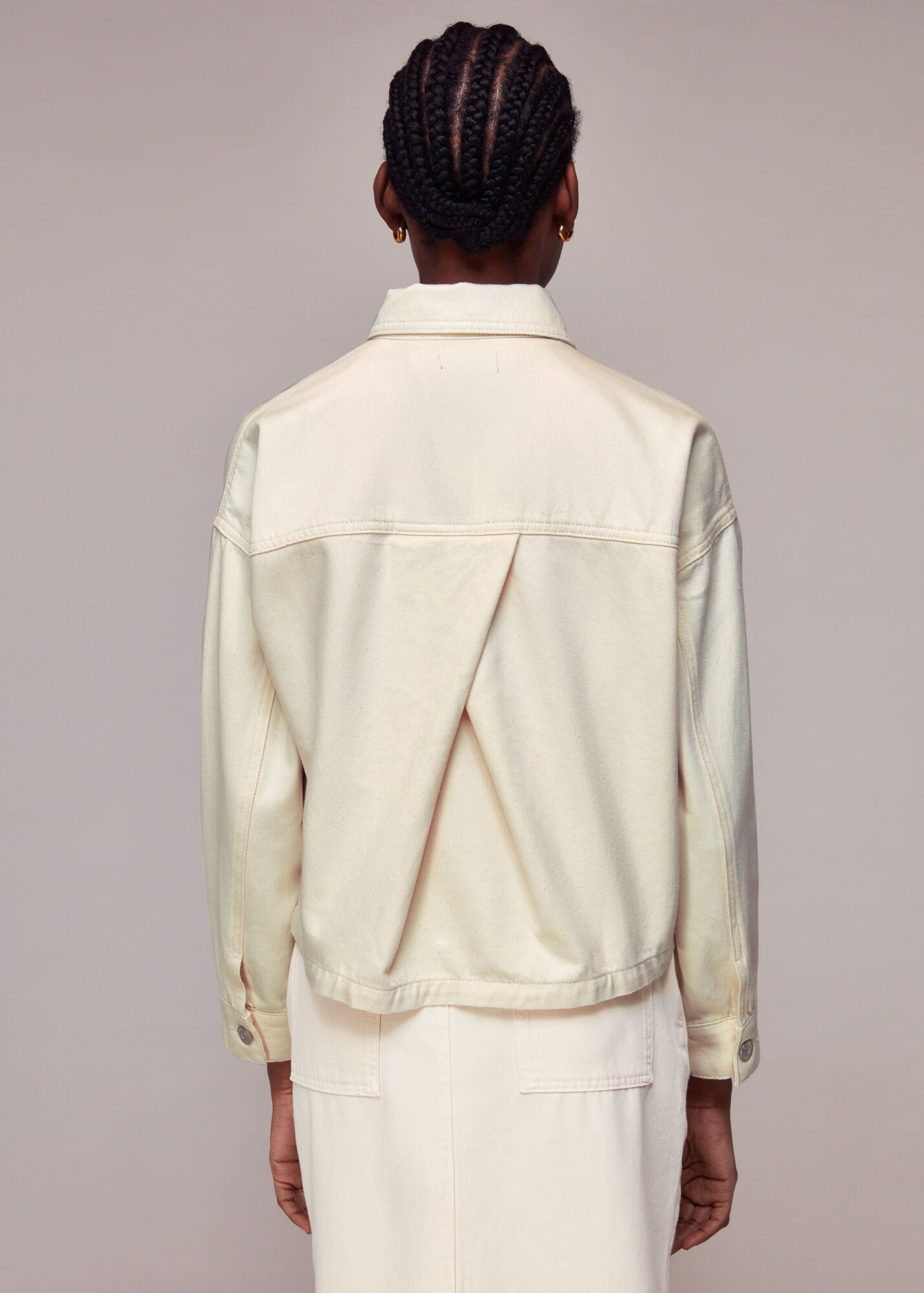 Beige Ella Denim Jacket WHISTLES