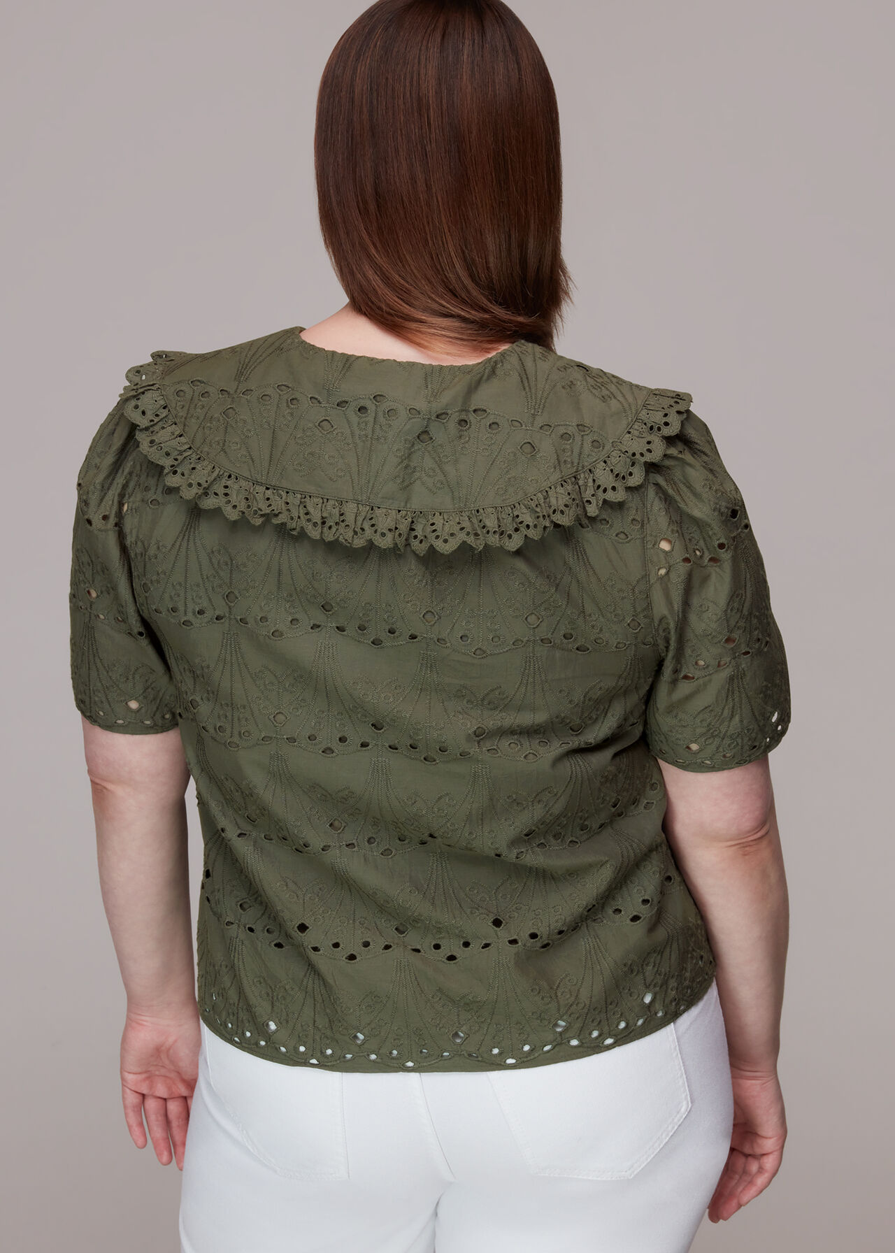 Collar Detail Broderie Blouse