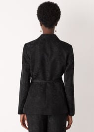 Jacquard Tie Waist Blazer