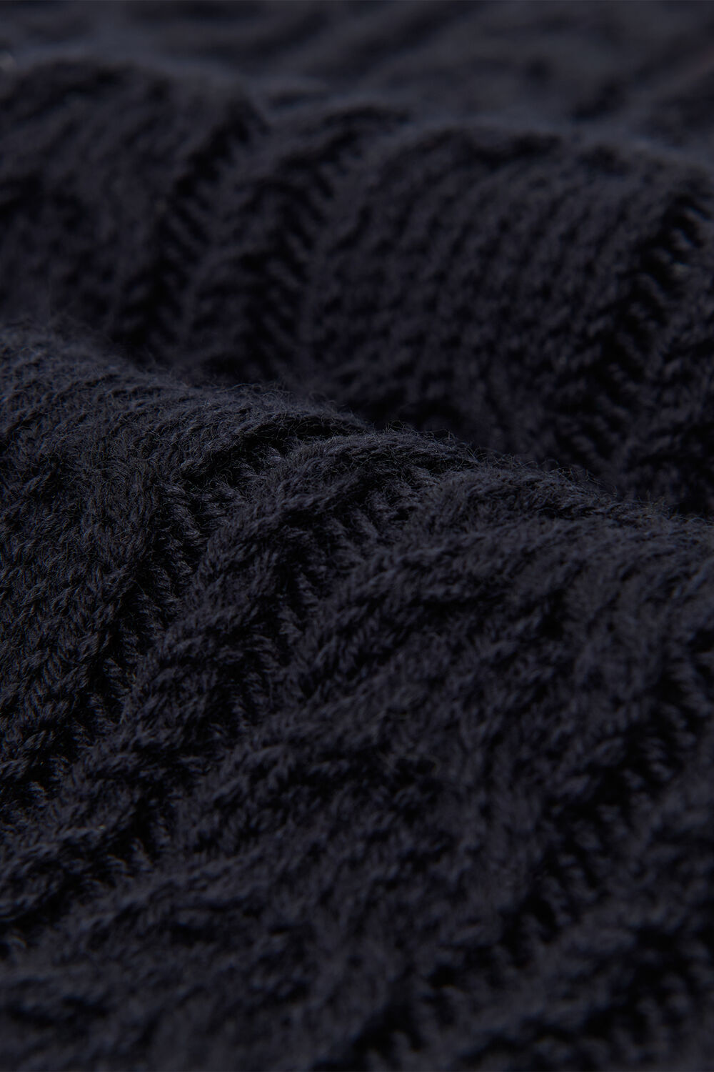 Navy Wool Cable Detail Knit Tank