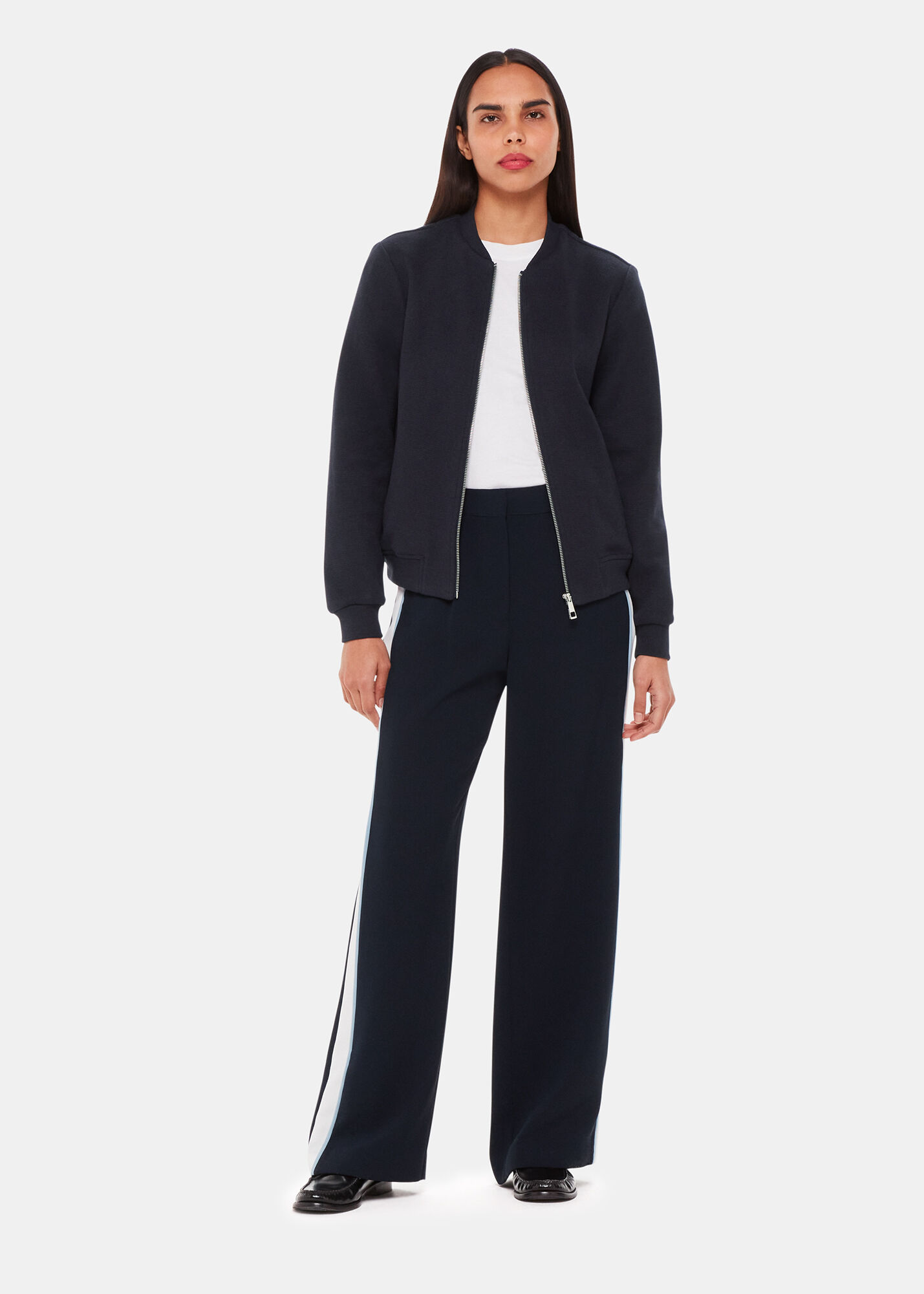 Whistles slim discount jersey jacket navy