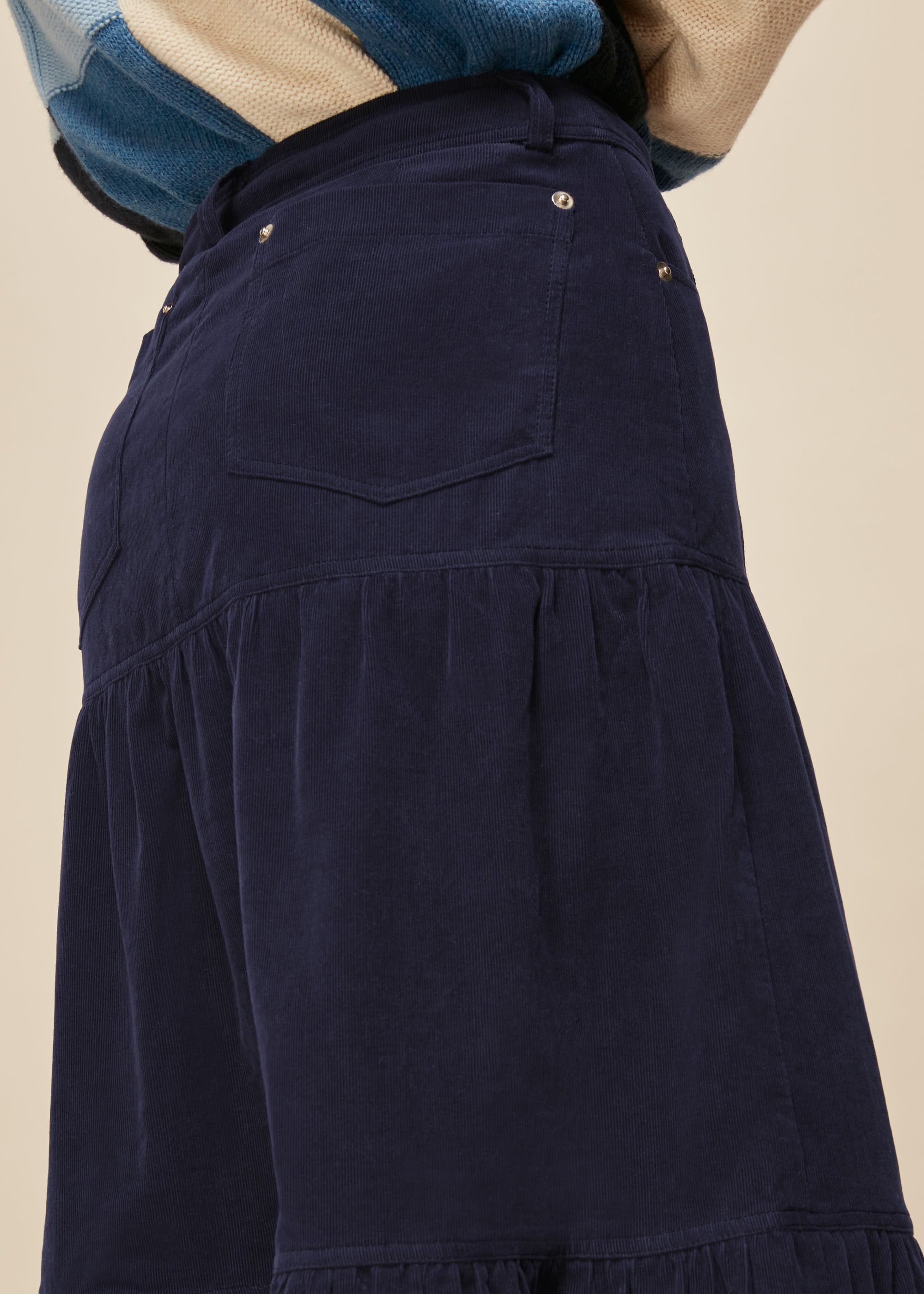 Navy Baby Cord Skirt