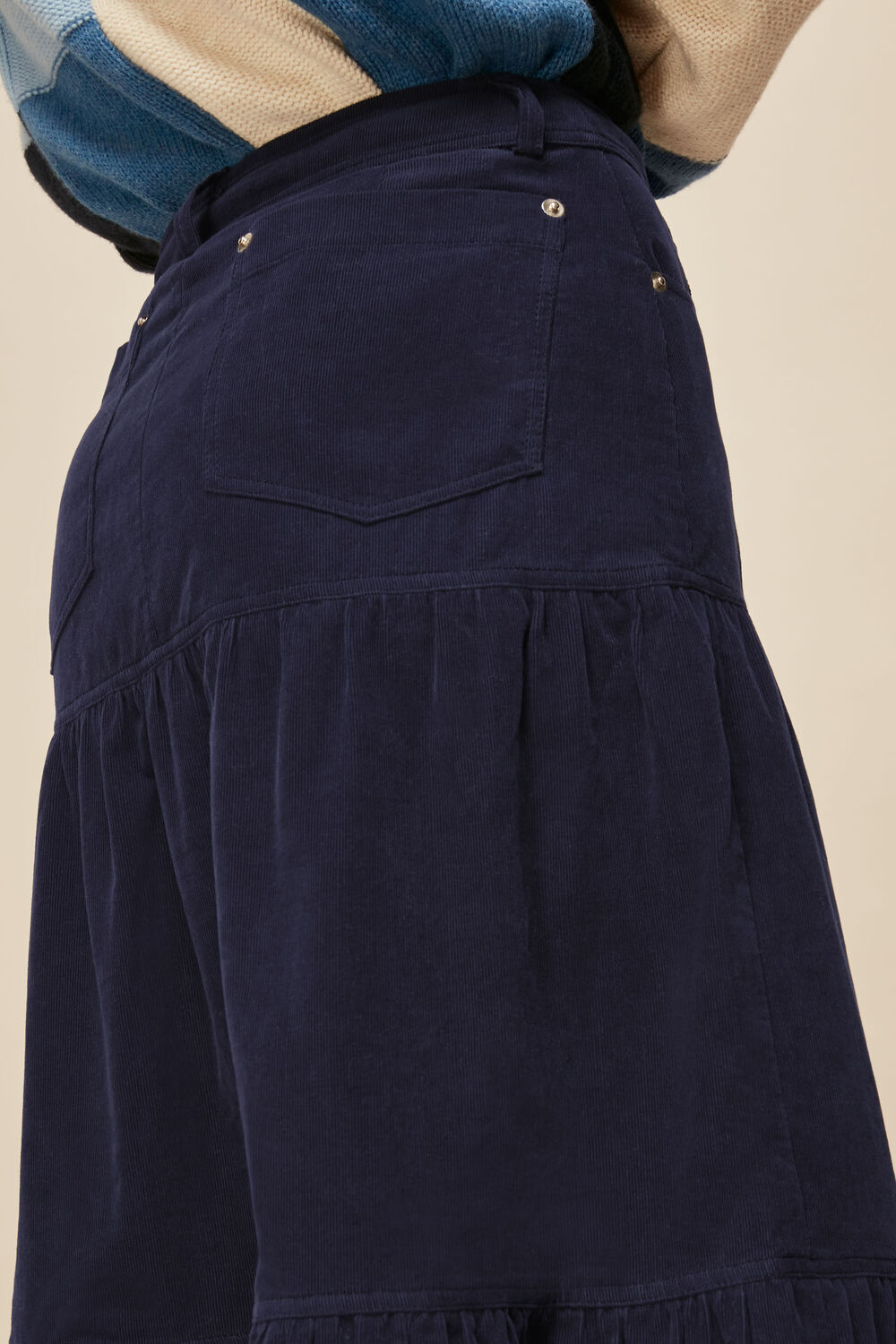 Navy Baby Cord Skirt
