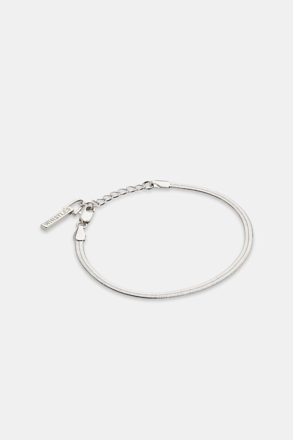 Silver Flat Snake Chain Bracelet
