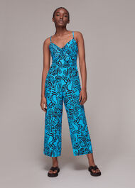 Starflower Print Tie Jumpsuit