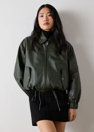 Frida Leather Bomber Jacket