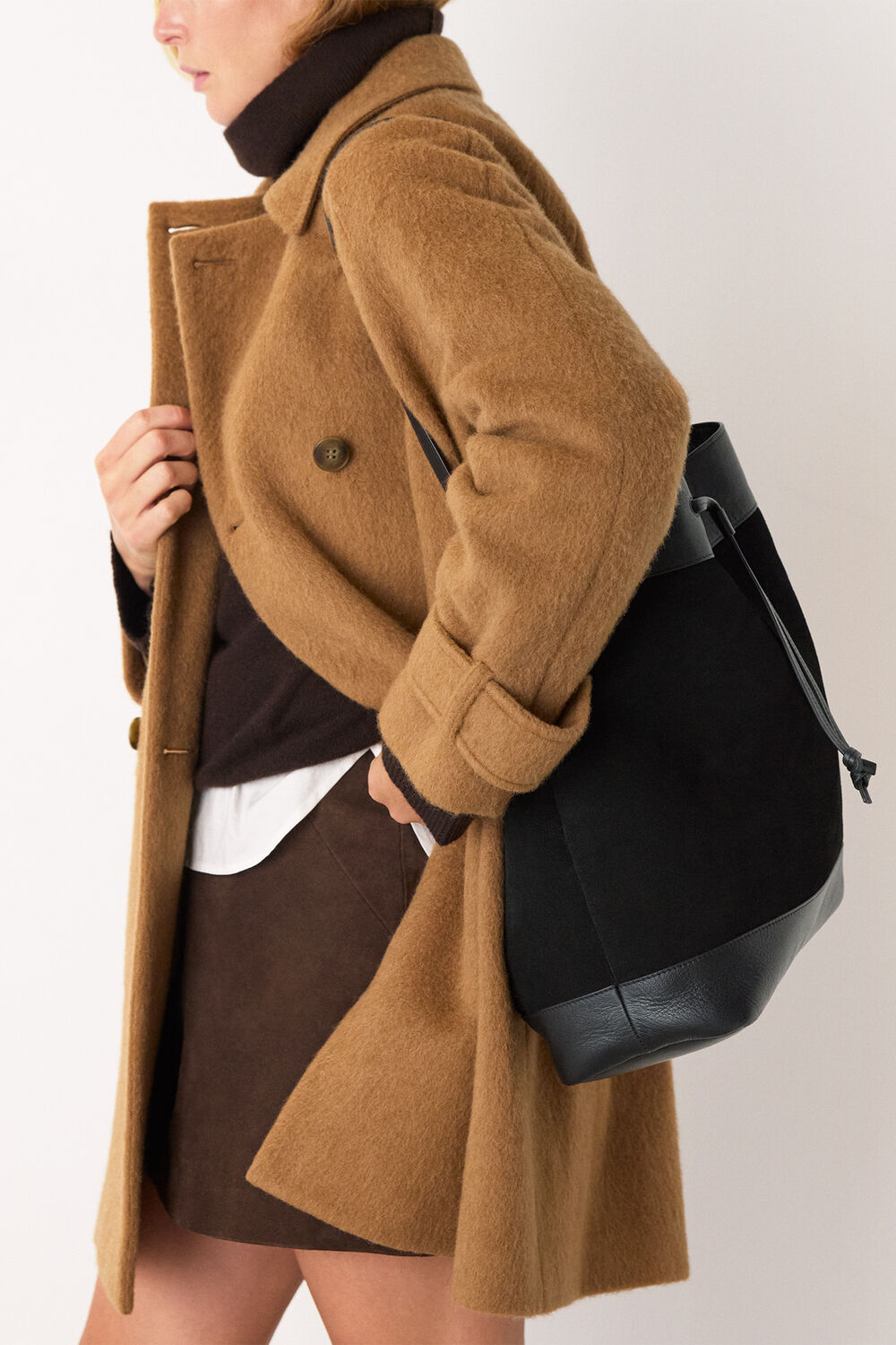 Black Sasha Suede Tote Bag