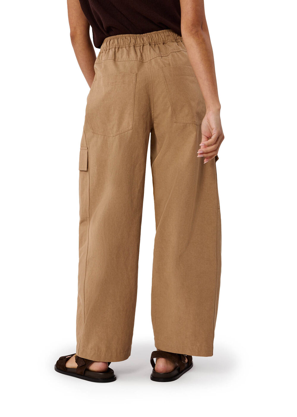 Petite Utility Cotton Barrel Trouser