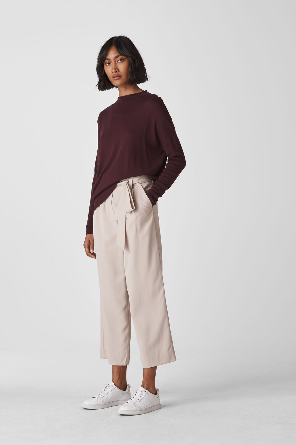 Relaxed Grown On Neck Knit Burgundy