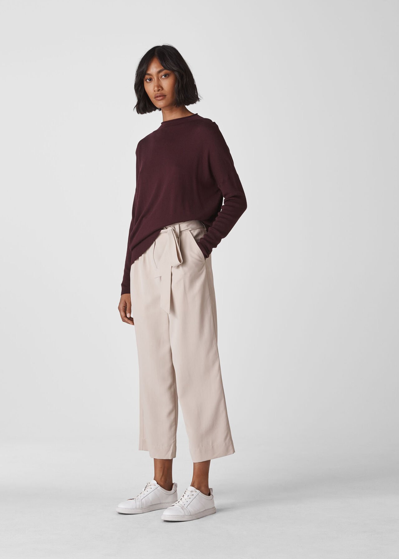 Relaxed Grown On Neck Knit Burgundy