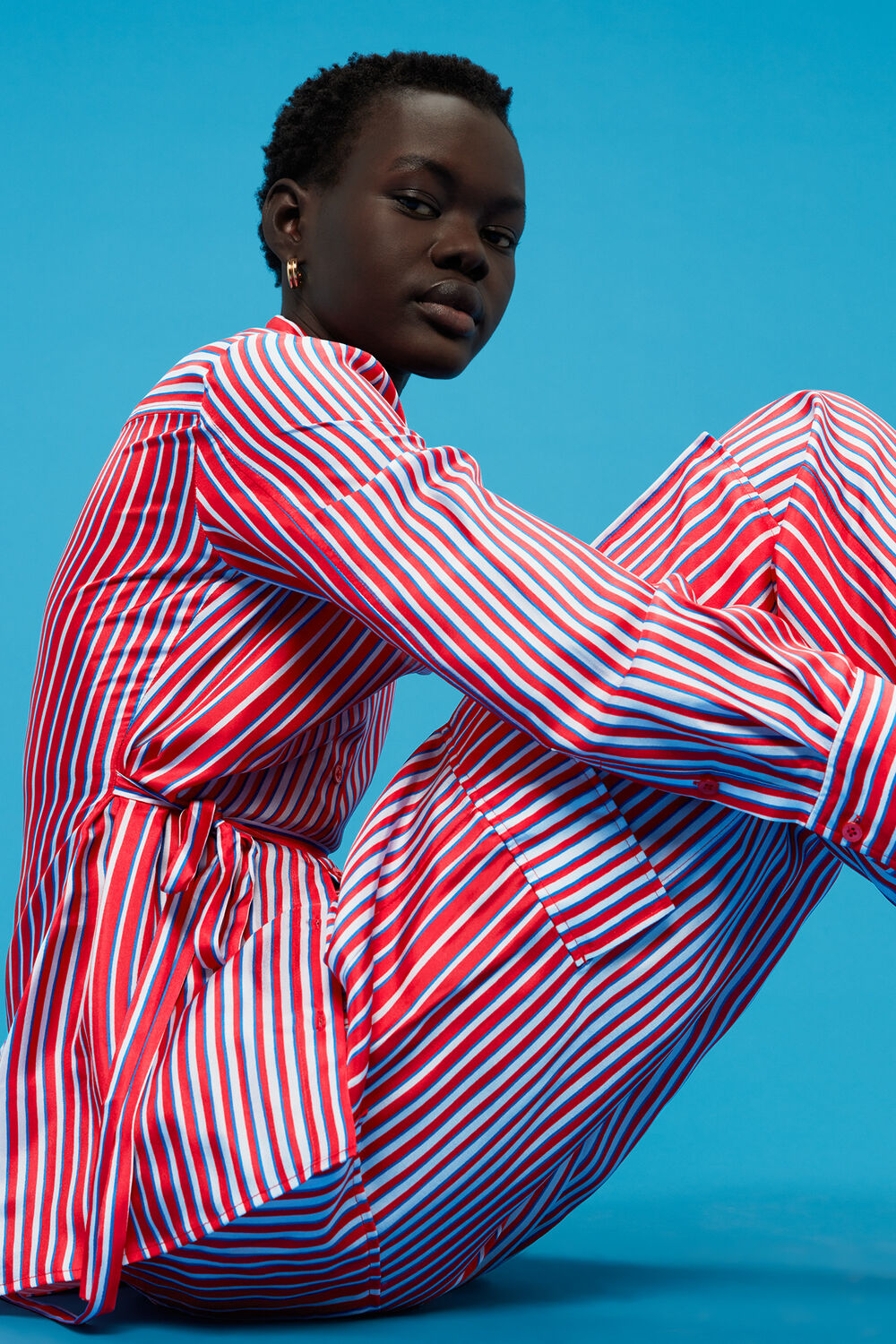 Tangle Stripe Silk Mix Trouser