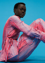 Tangle Stripe Silk Mix Trouser