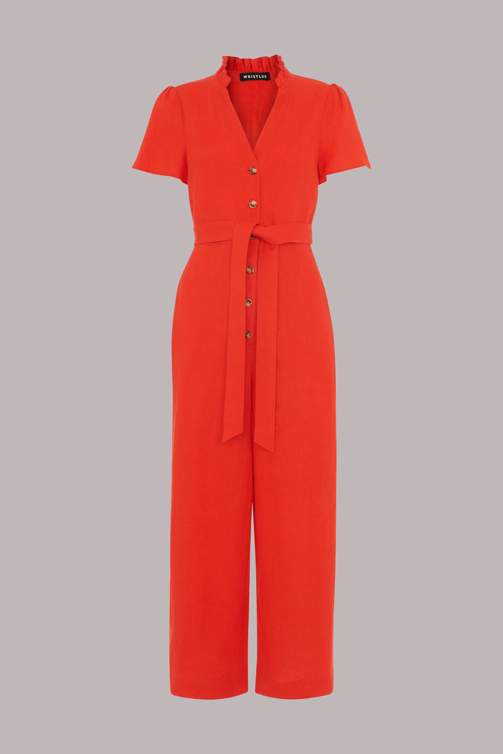 Red Emmie Linen Jumpsuit