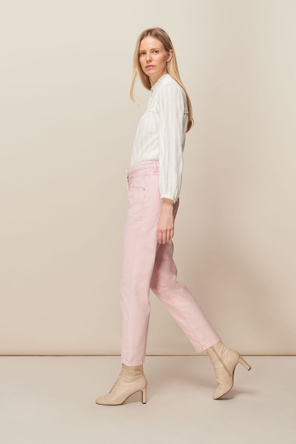Emma Panelled Jean Pink