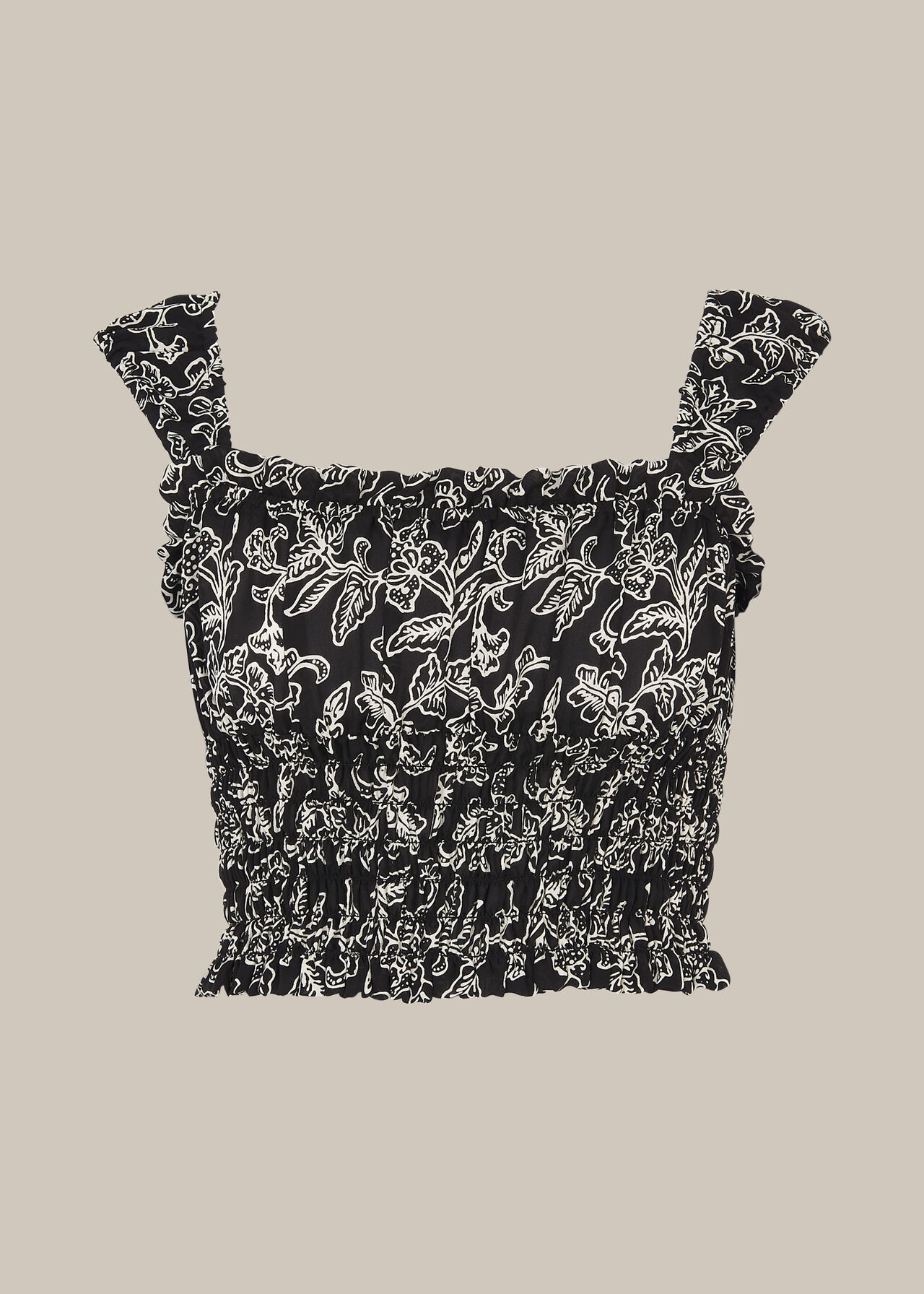 Jasmine Print Silk Top Black/Multi