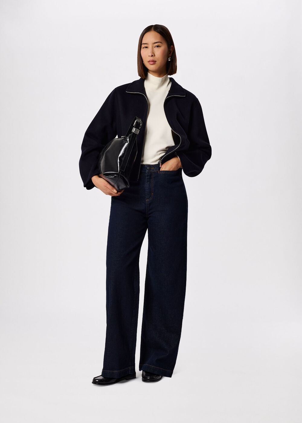 Funnel Neck Double Face Jacket