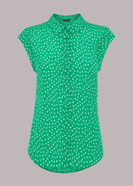 Spot Print Sleeveless Shirt