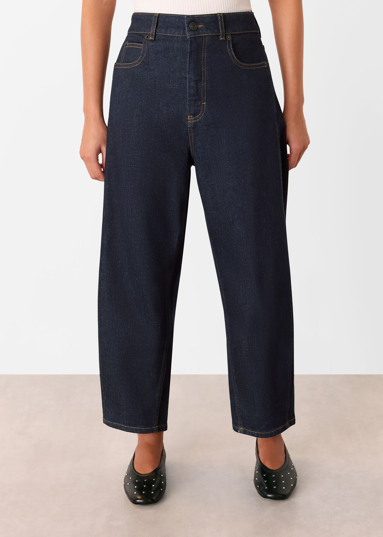 Petite Stretch Barrel Leg Jean