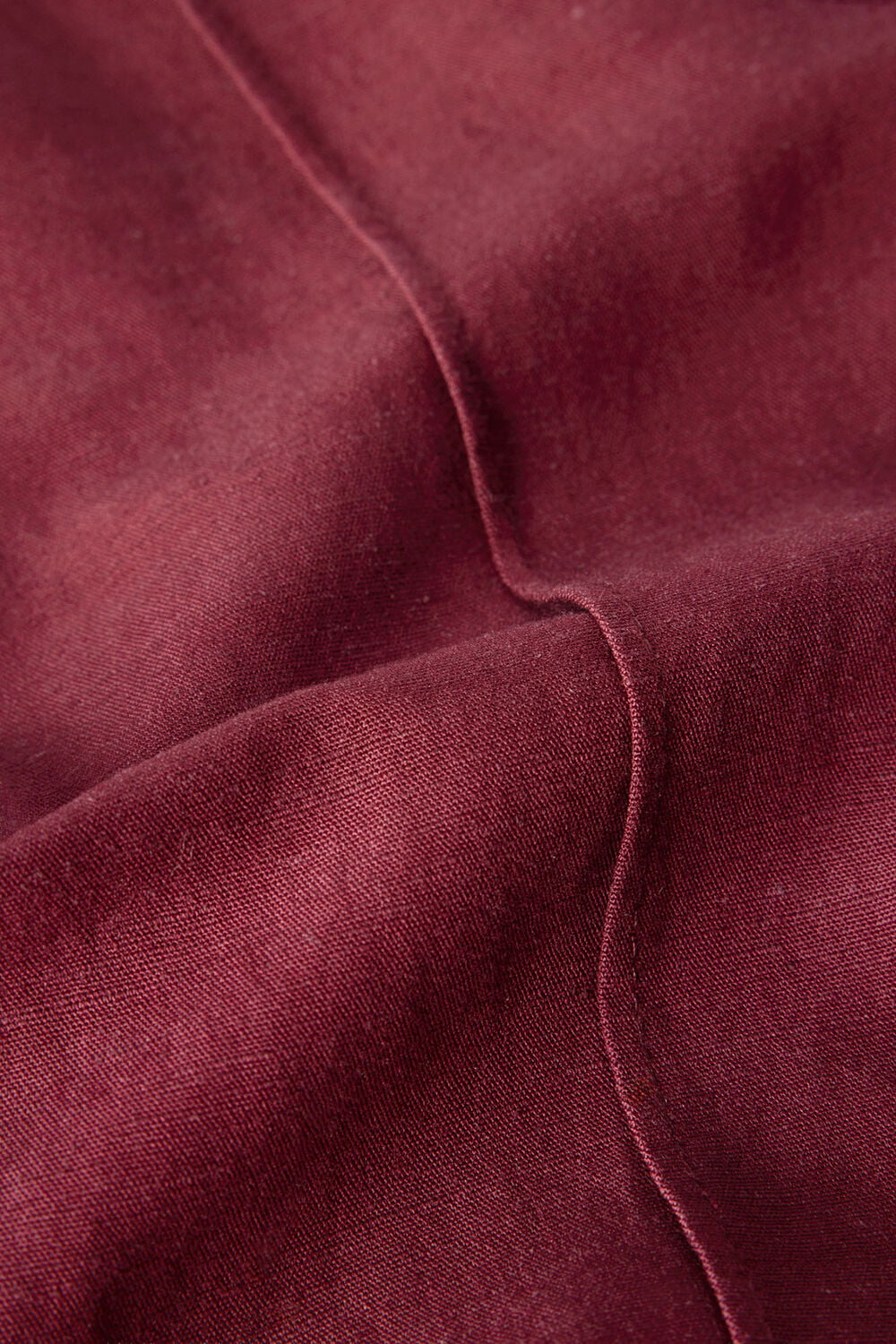 Burgundy Petite Linen Blend Pintuck Trouser