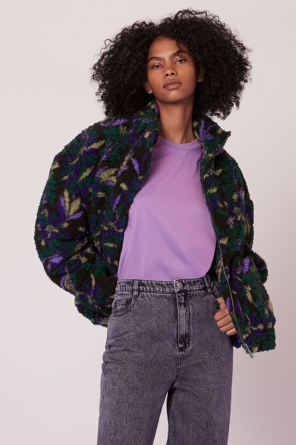 Scaling Blossom Teddy Coat