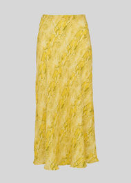 Python Print Bias Cut Skirt Yellow/Multi