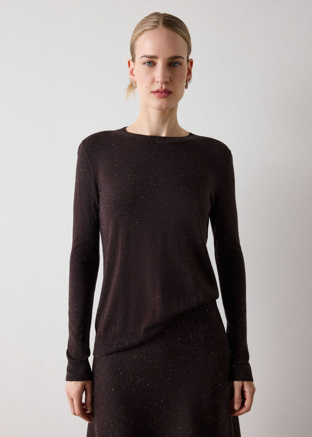 Brown Annie Sparkle Crew Neck