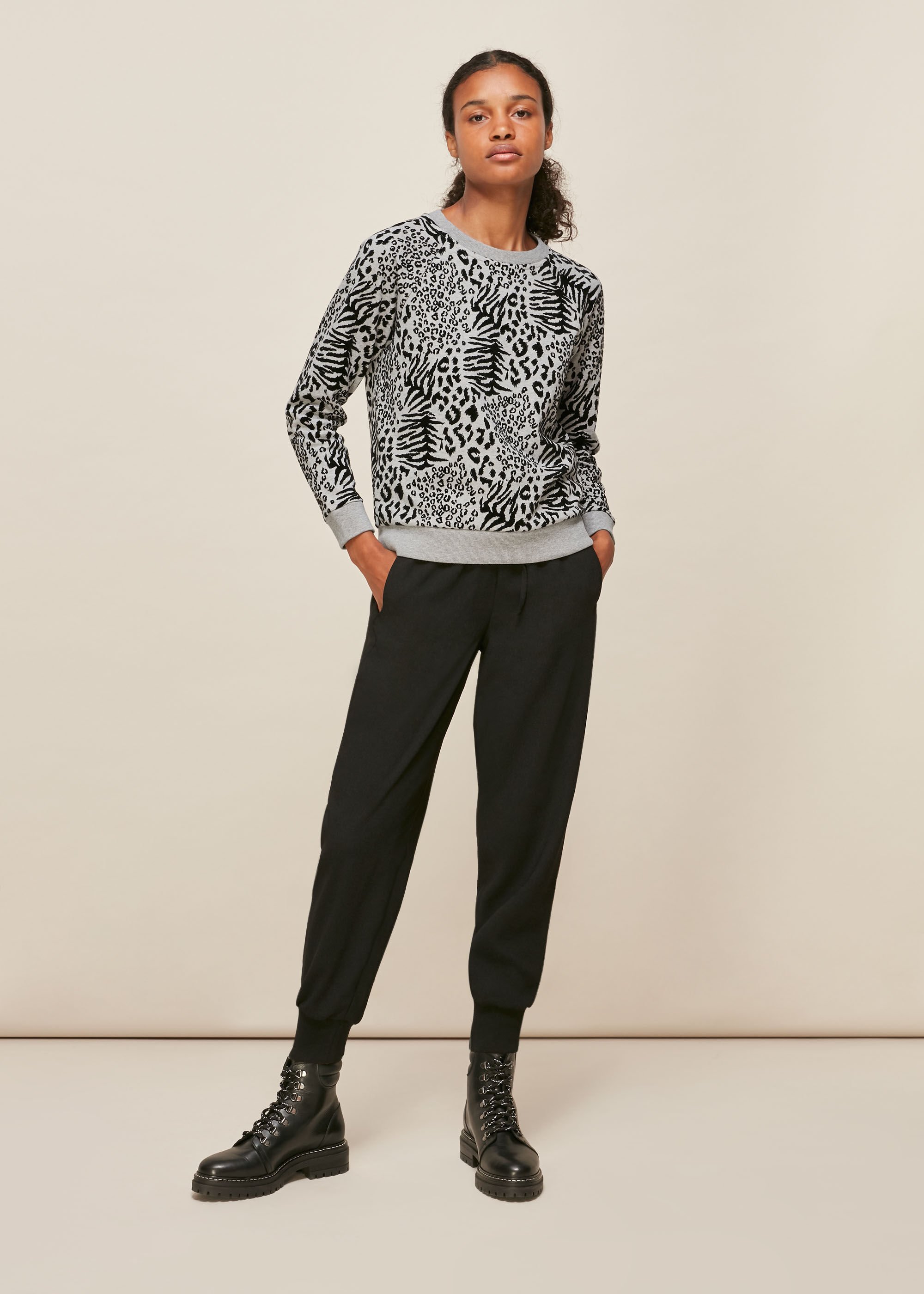 Whistles leopard print sweatshirt new arrivals