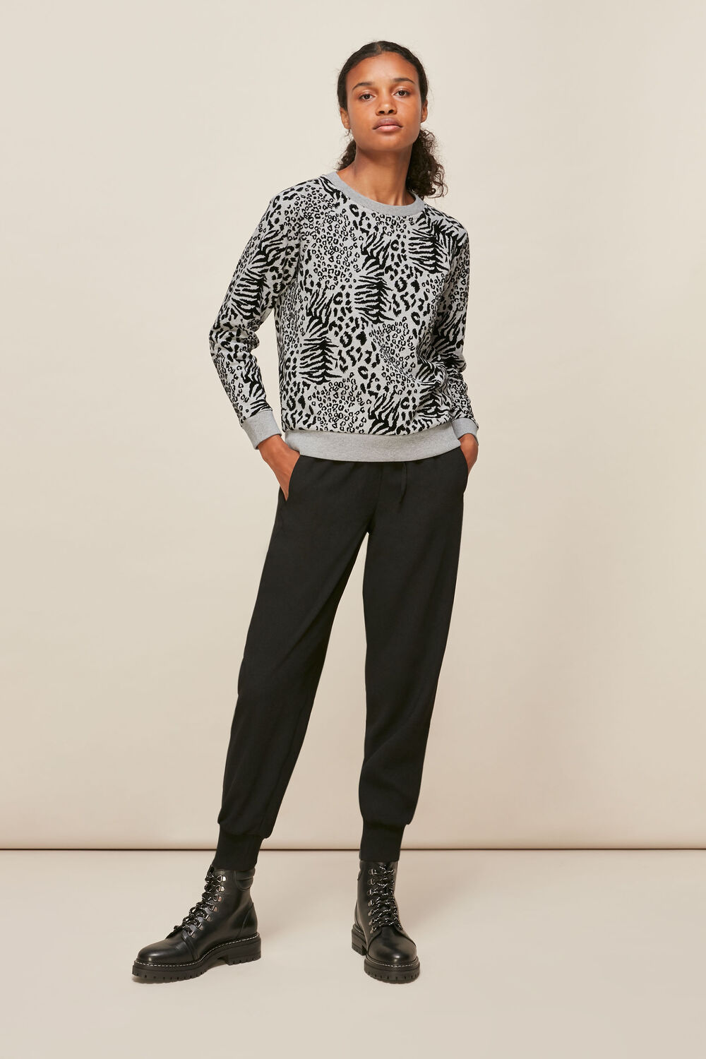 Flocked Animal Sweatshirt