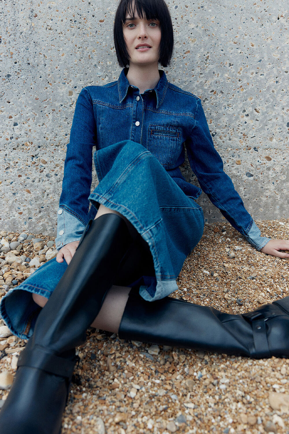 Patchwork Denim Shirt