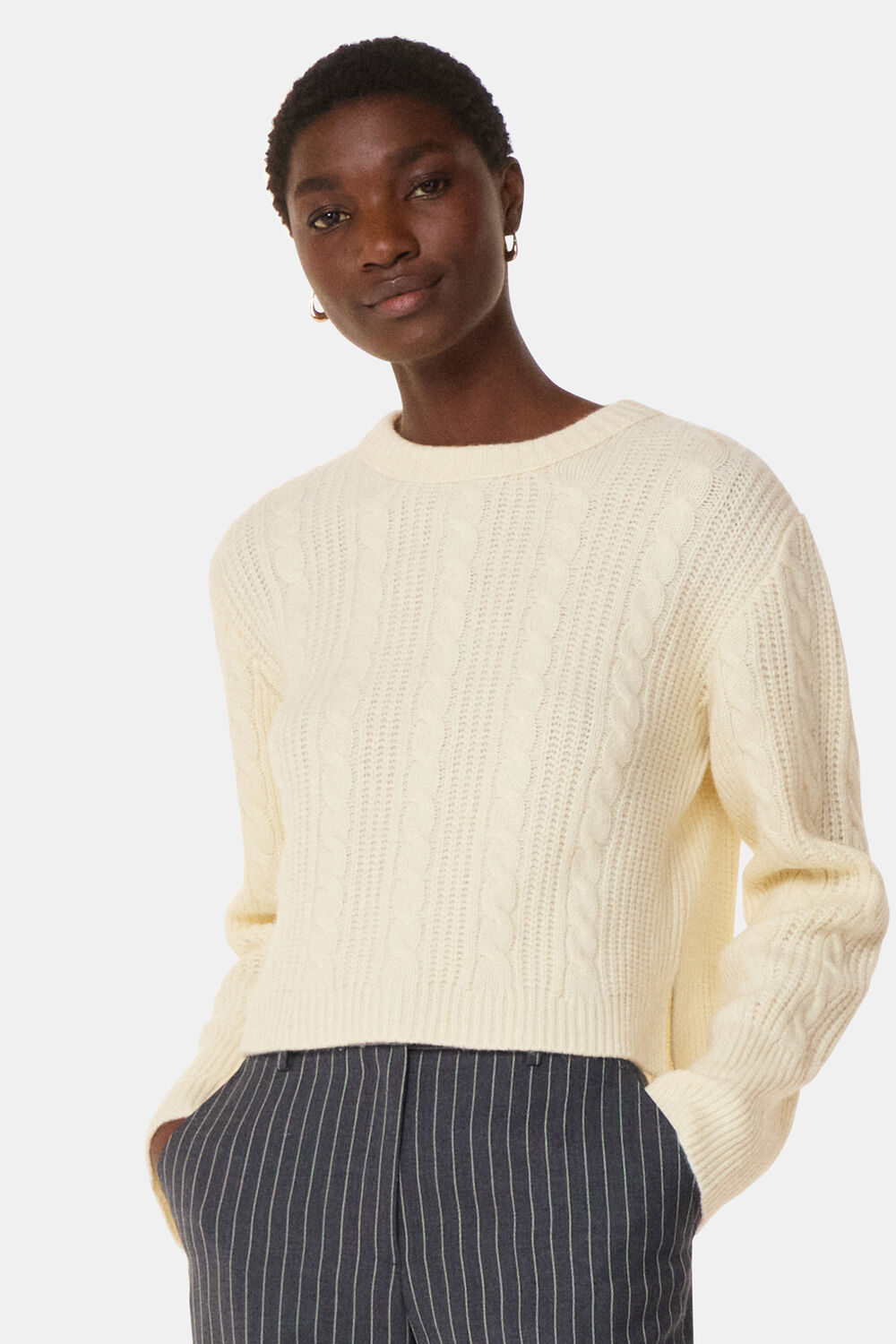 Cable Detail Crew Neck Knit