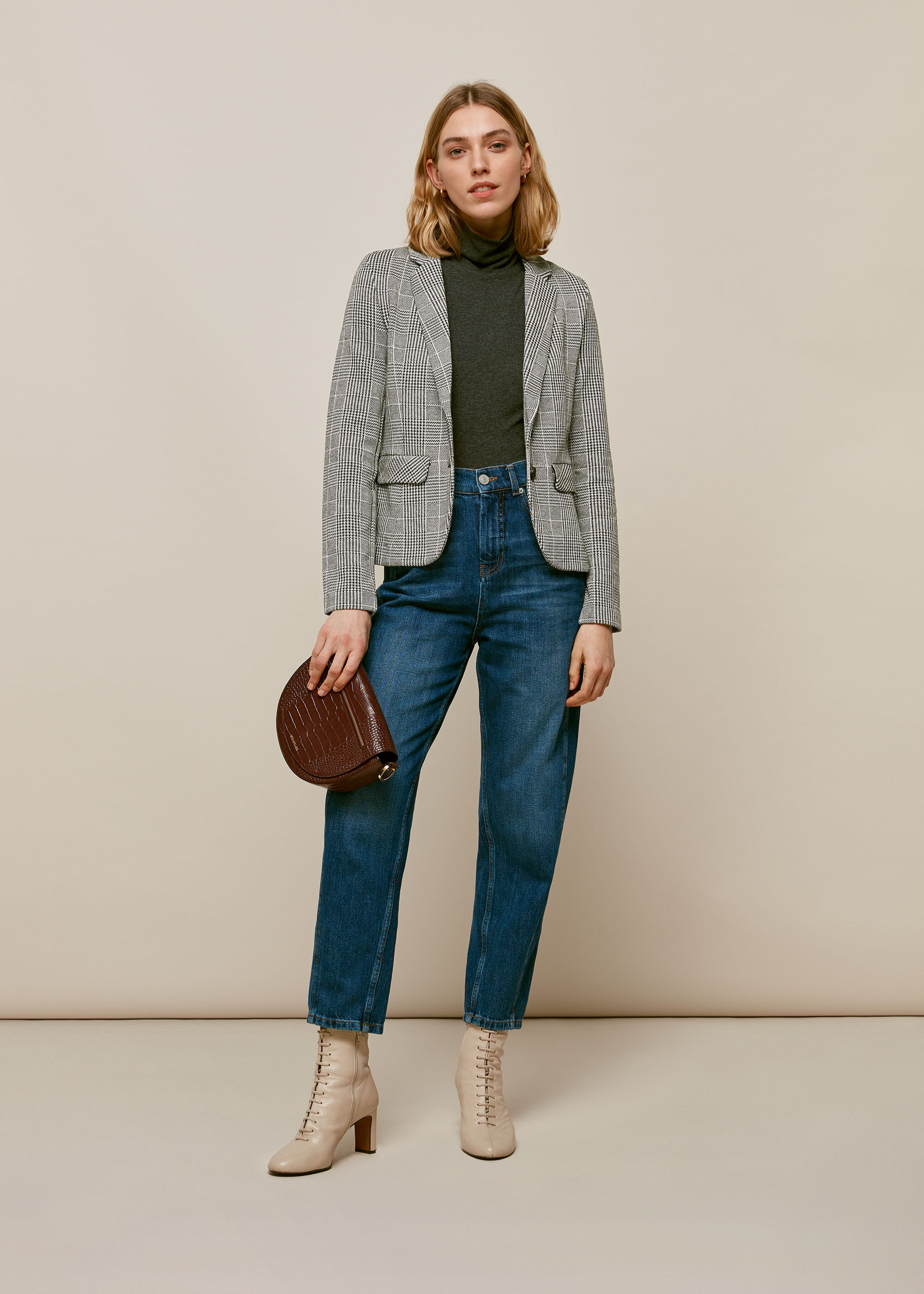 Whistles slim online jersey jacket black