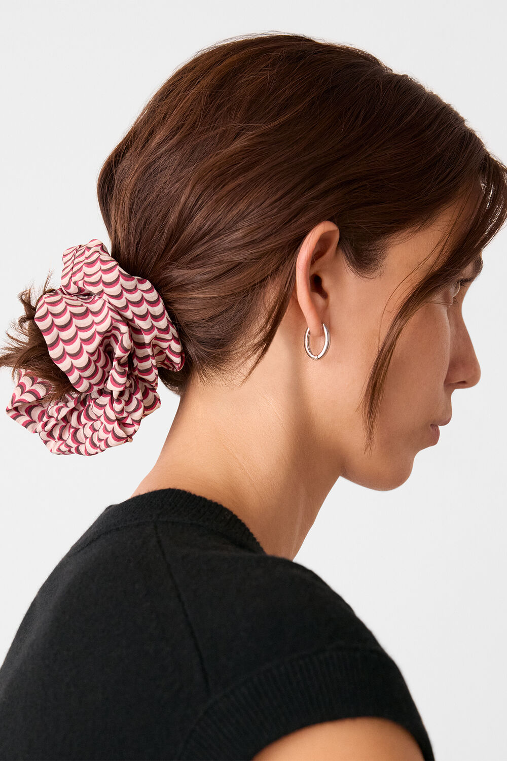 Red Geo Print Scrunchie