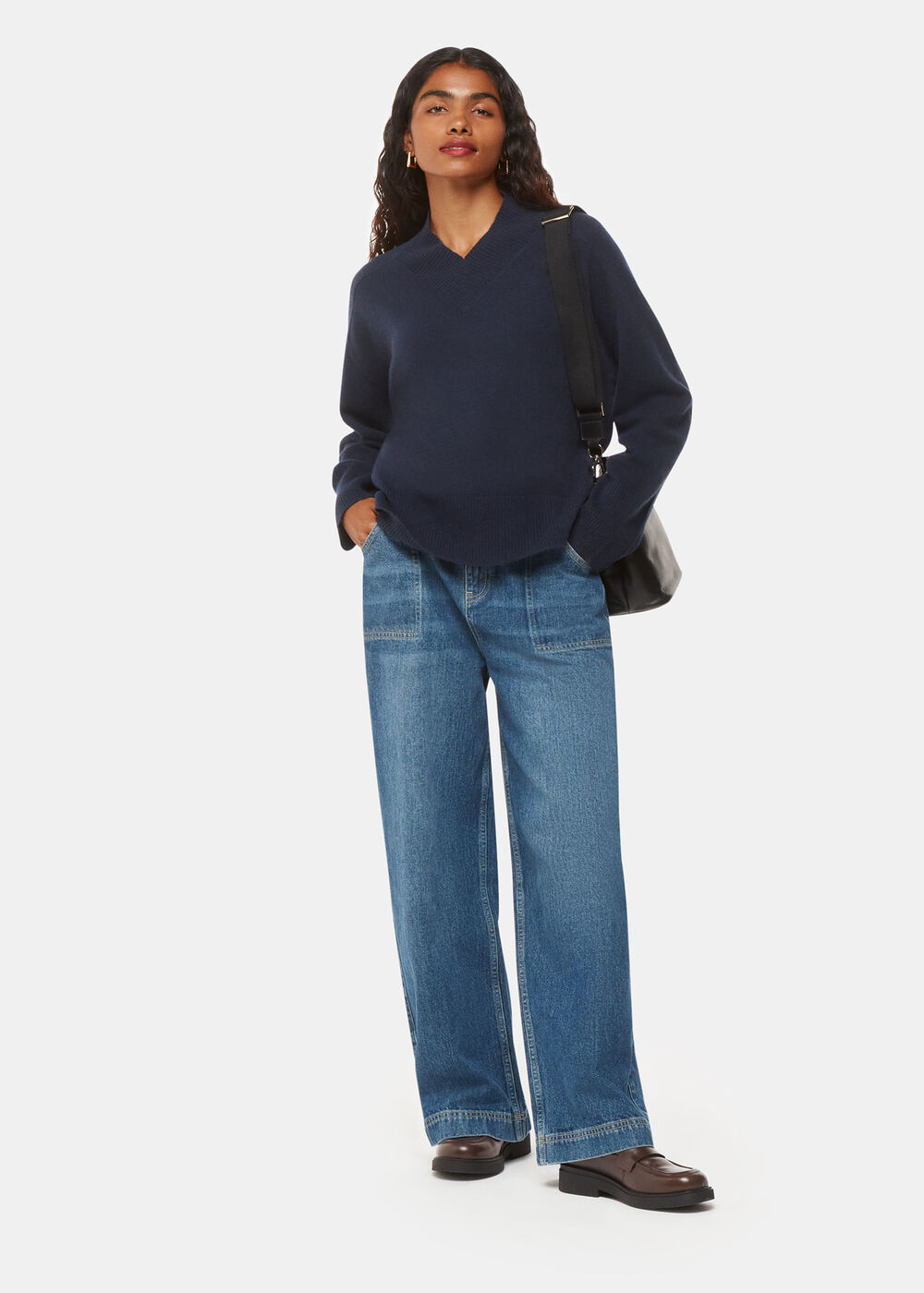 Petite Cashmere V Neck Knit