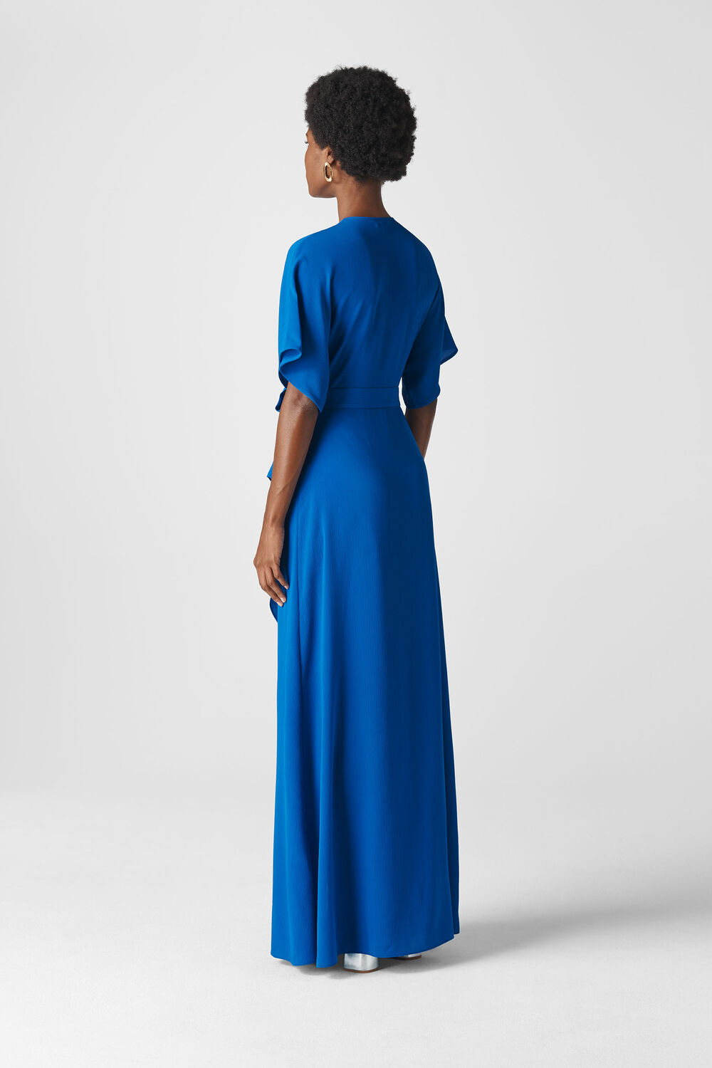 Nova Frill Wrap Maxi Dress Blue