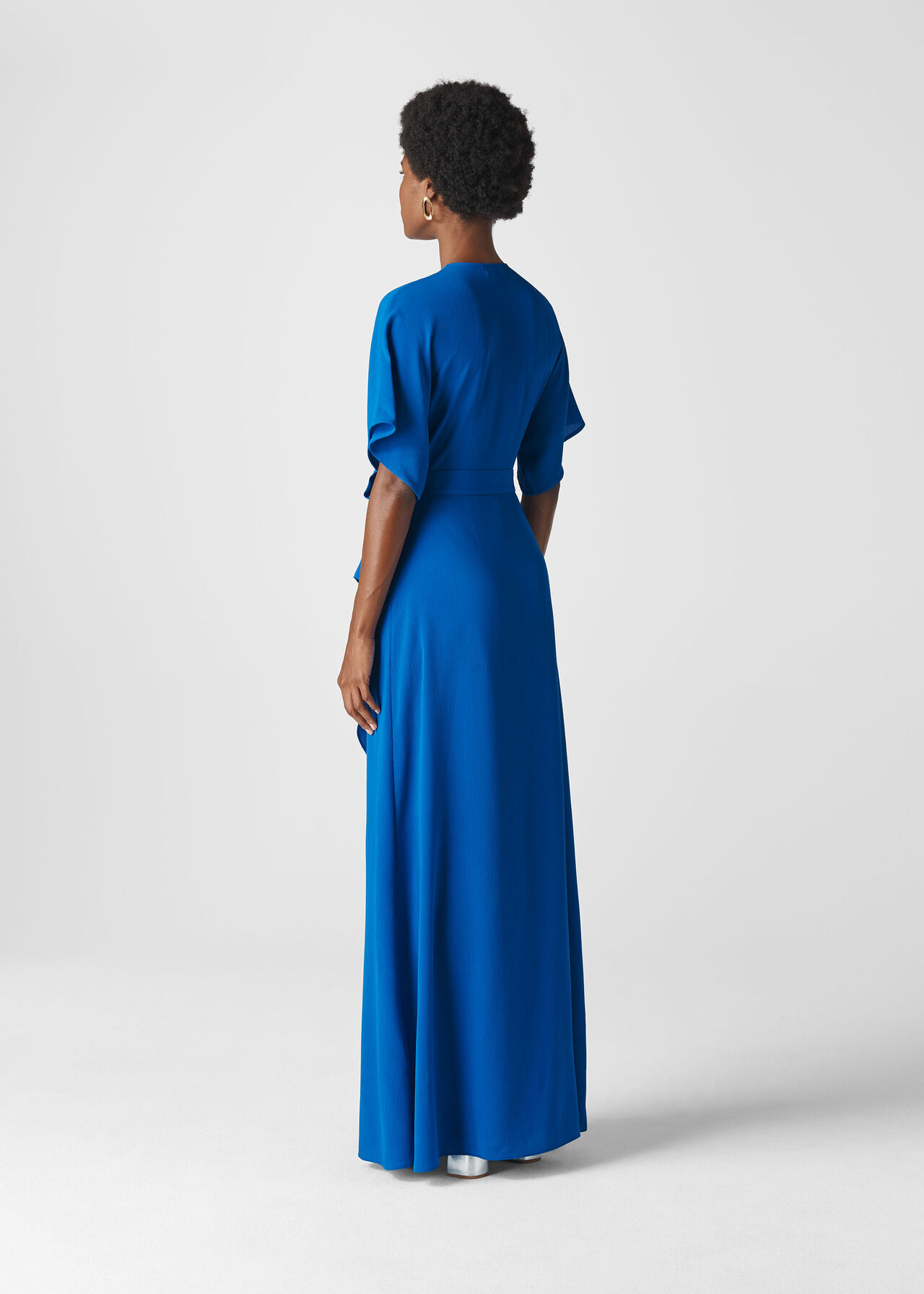 Nova Frill Wrap Maxi Dress Blue