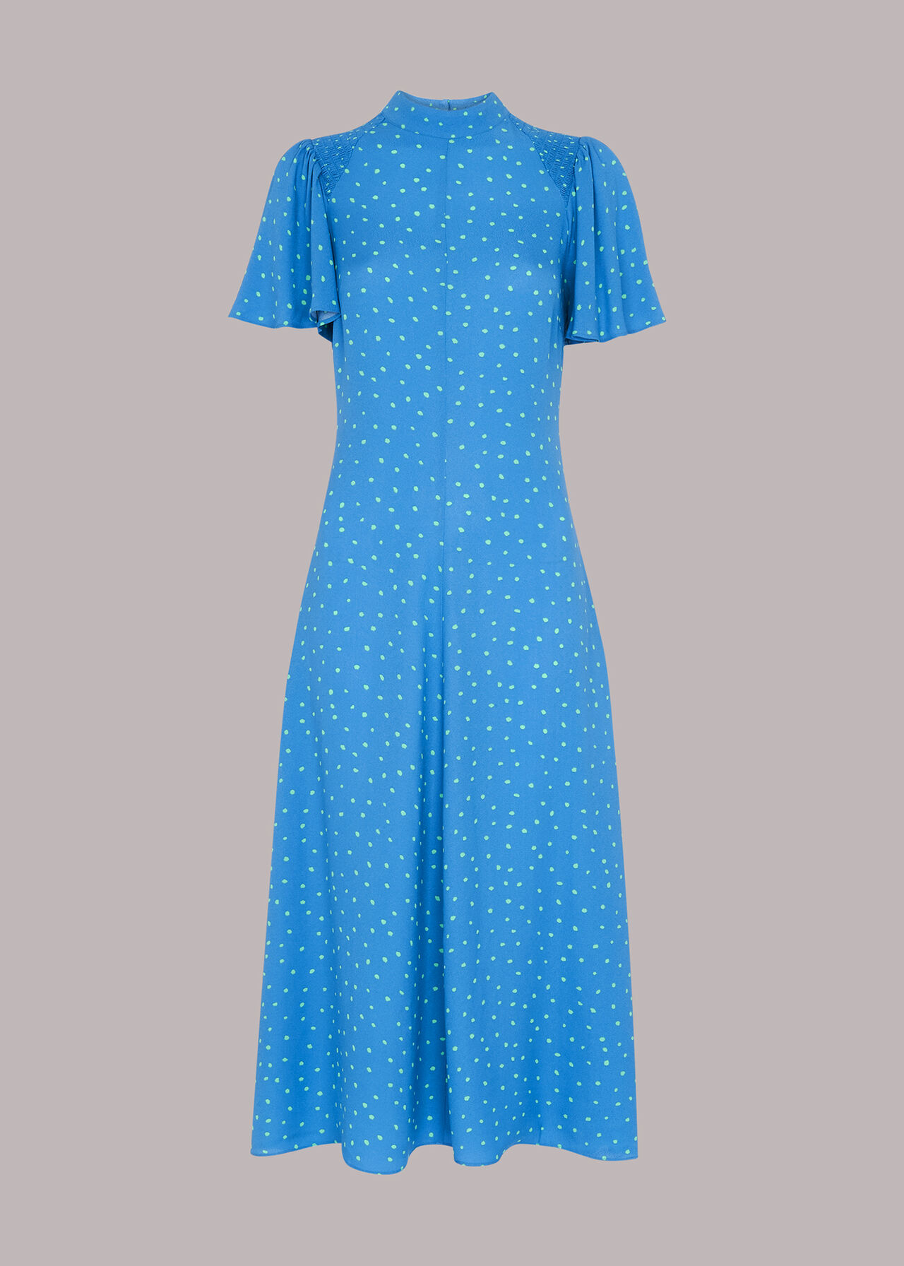 Uneven Spot Print Midi Dress