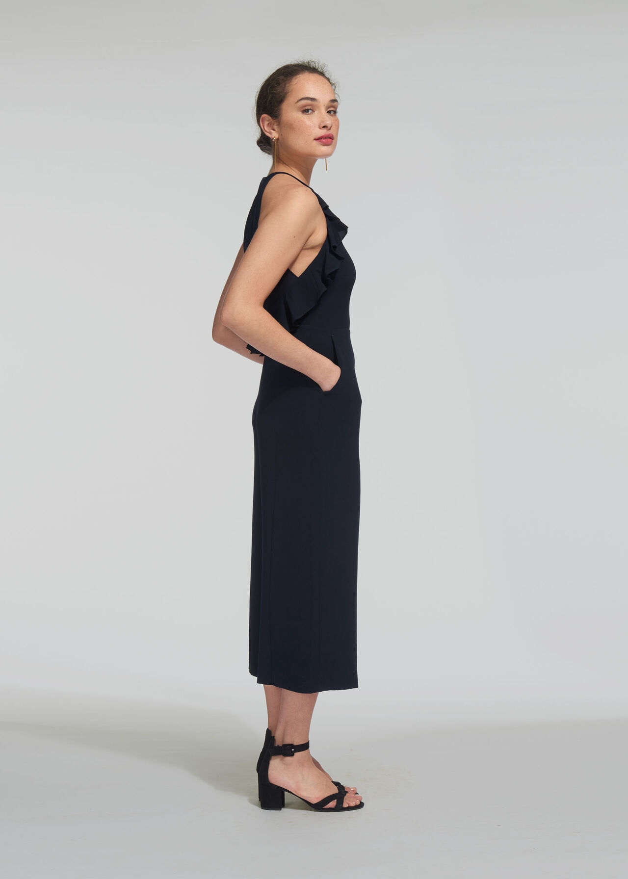 Sonia Frill Jumpsuit Navy