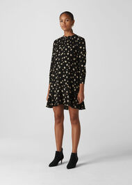 Edelweiss Print Shirt Dress Black/Multi