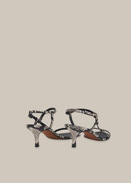 Milana Asymmetric Sandal Snake Print