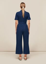 Tie Waist Denim Jumpsuit