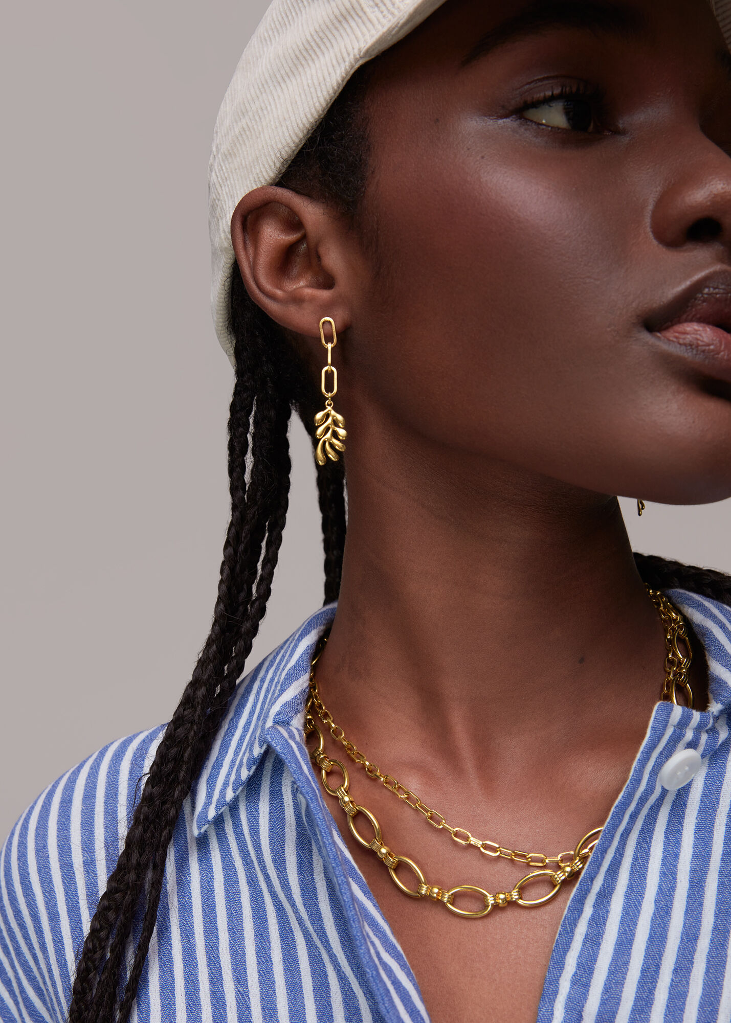 Long drop chain earrings hotsell