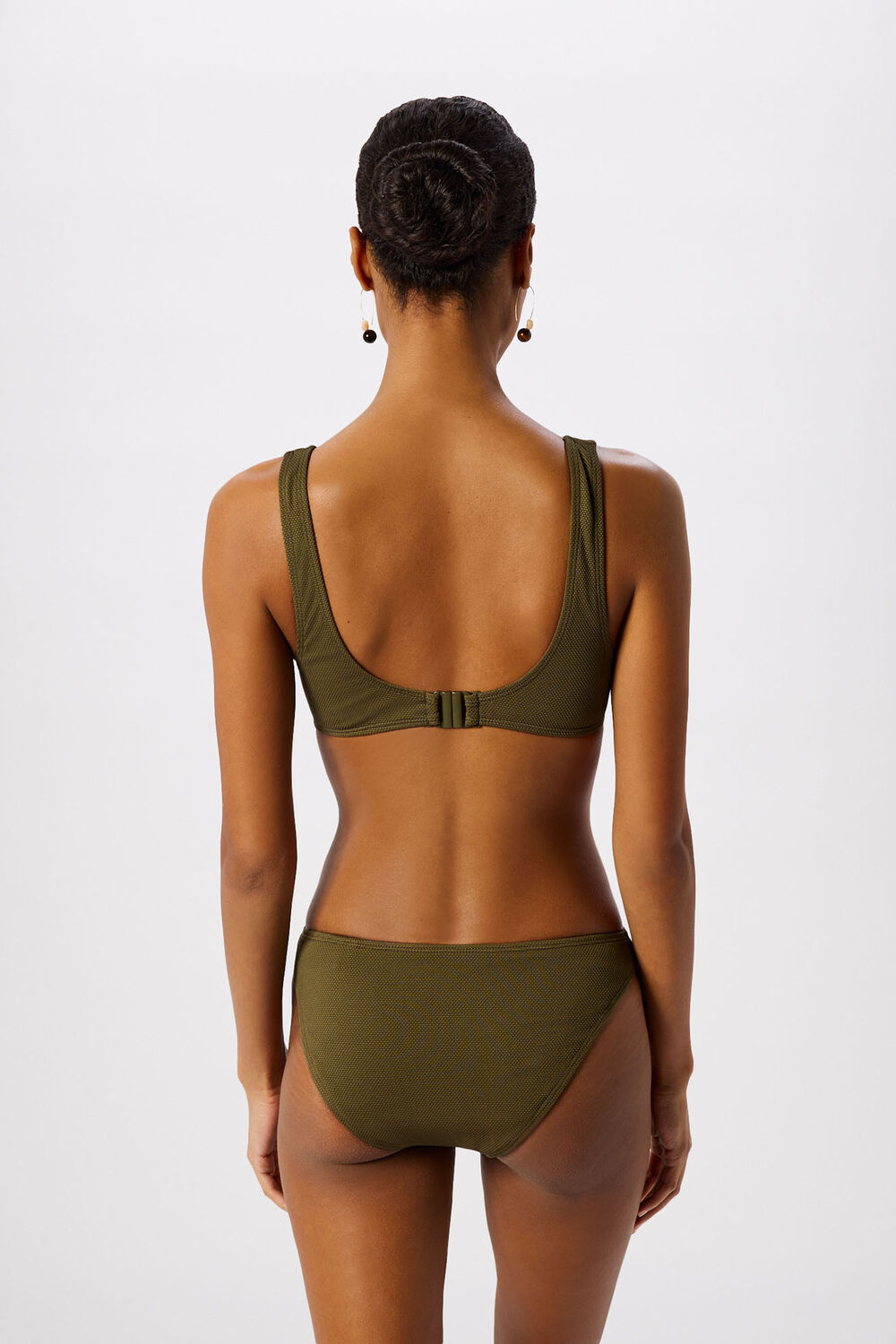 Khaki Ring Detail Bikini Bottom